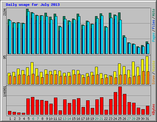 Daily usage for July 2013