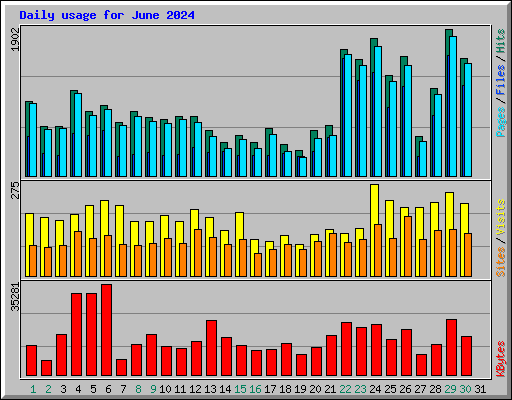 Daily usage for June 2024
