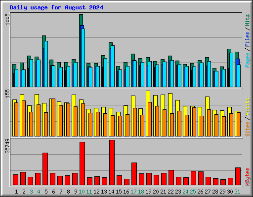 Daily usage for August 2024
