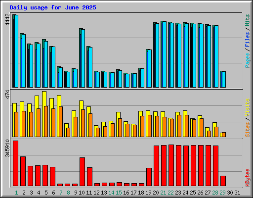 Daily usage for June 2025