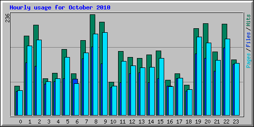 Hourly usage for October 2010