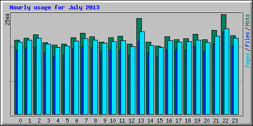 Hourly usage for July 2013