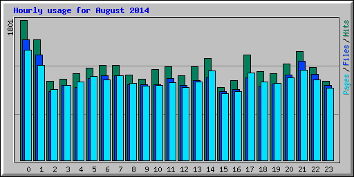 Hourly usage for August 2014