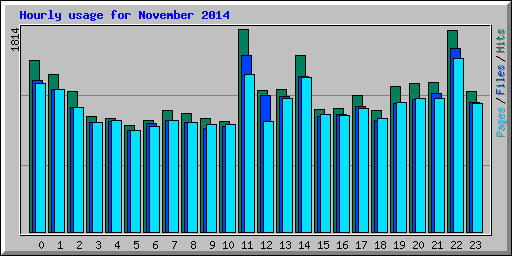 Hourly usage for November 2014