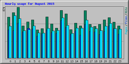 Hourly usage for August 2015