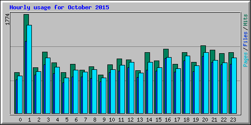 Hourly usage for October 2015