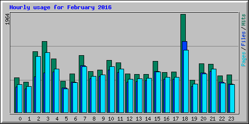Hourly usage for February 2016