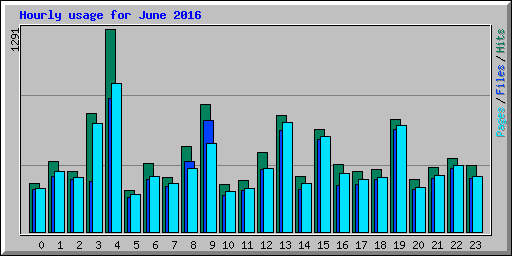 Hourly usage for June 2016
