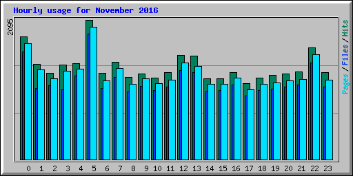 Hourly usage for November 2016