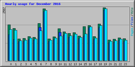 Hourly usage for December 2016
