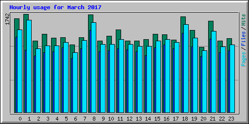 Hourly usage for March 2017