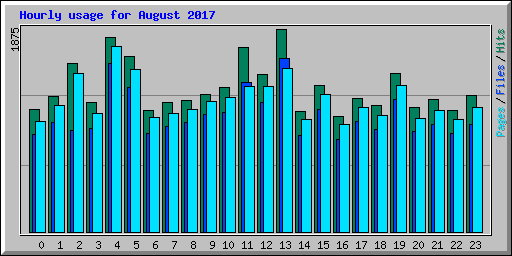 Hourly usage for August 2017