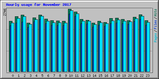 Hourly usage for November 2017