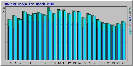 Hourly usage for March 2019