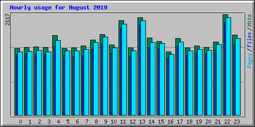 Hourly usage for August 2019