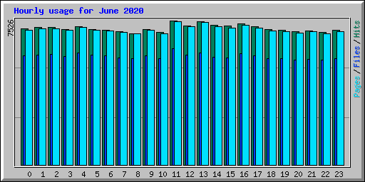 Hourly usage for June 2020