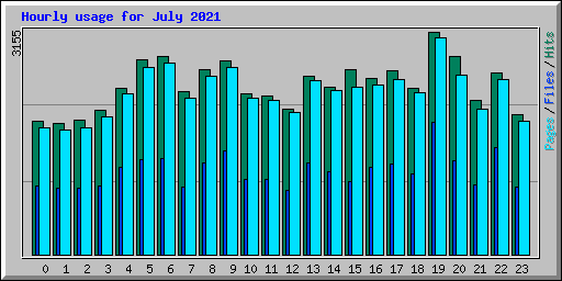 Hourly usage for July 2021