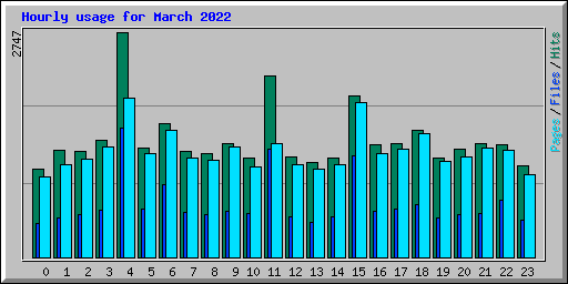 Hourly usage for March 2022