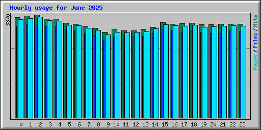 Hourly usage for June 2025