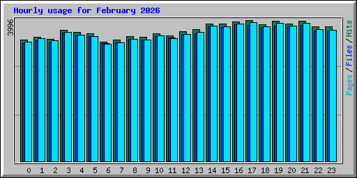 Hourly usage for February 2026