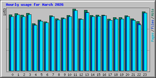 Hourly usage for March 2026