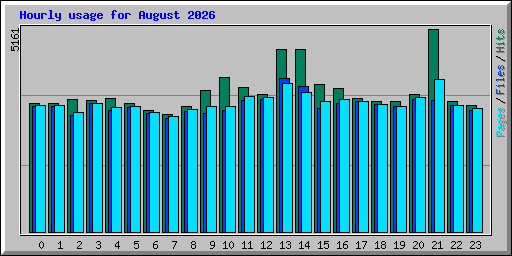 Hourly usage for August 2026